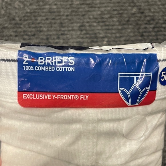 Vintage 2003 Jockey Classic Big Man White Briefs Y Fly size 50 NWT NOS - Picture 2 of 6